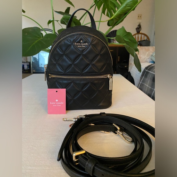 Kate Spade Black Quilted Backpack - Picture 10 of 10
